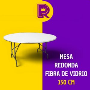 Mesa redonda 150 cm de diámetro cubierta de fibra de vidrio