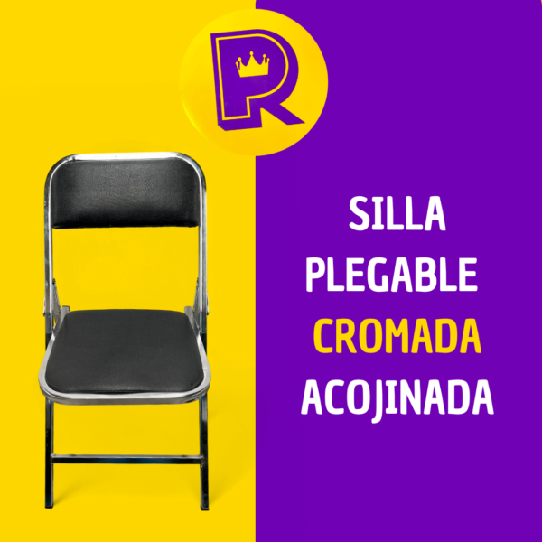 Silla plegable cromada acojinada