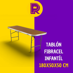 Tablón rectangular infantil 180x50x50 cm en fibracel