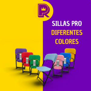 Silla plegable reforzada infantil con asiento y respaldo en plástico (Varios colores)