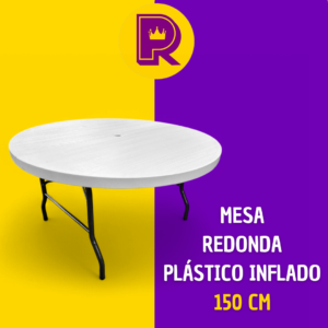 Mesa redonda 150cm de diámetro cubierta de plástico inflado