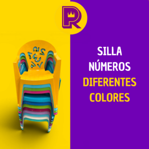 Silla apilable infantil de plástico modelo números