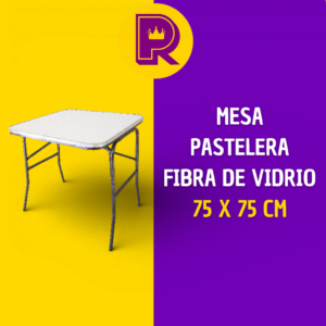 Mesa cuadrada 75x75 cm cubierta en fibra de vidrio