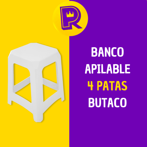 Banco de plástico 4 patas butaco