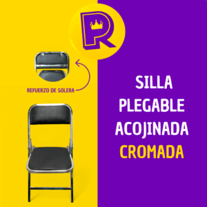 Silla plegable cromada acojinada (Refuerzo en Solera)