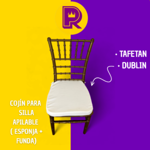 Cojín para silla apilable (esponja y funda)
