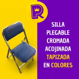 Silla plegable cromada acojinada Tapiz de color